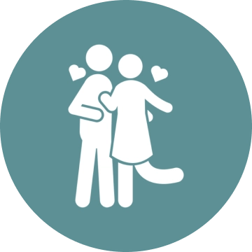 Romantic stick figure couple icon